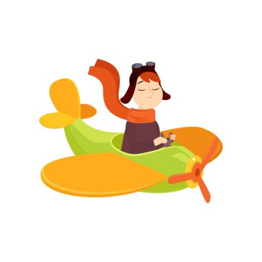 Komik genç adam bir güzel küçük düzlemde dalış.