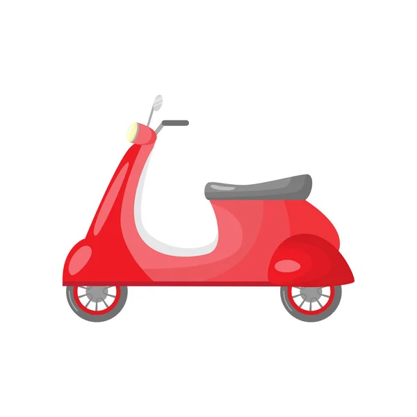 Beautiful colored two-wheeled scooter servants for movement and delivery. — Stock Vector