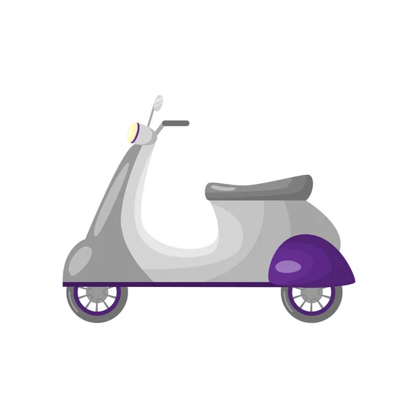 Belos servos de scooter de duas rodas coloridas para o movimento e entrega . —  Vetores de Stock