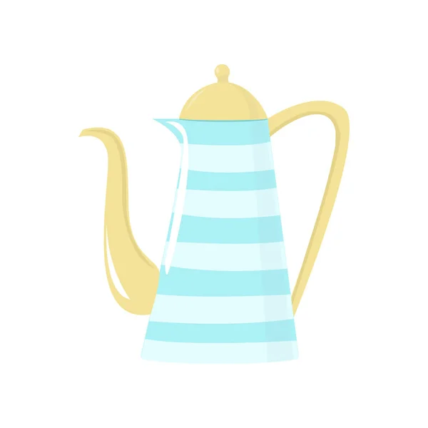 Beautiful colored teapot for brewing tea and boiling water. Teapot unusual shape. — Stockvector