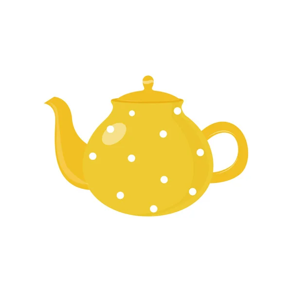 Beautiful colored teapot for brewing tea and boiling water. Teapot unusual shape. — Stockvector