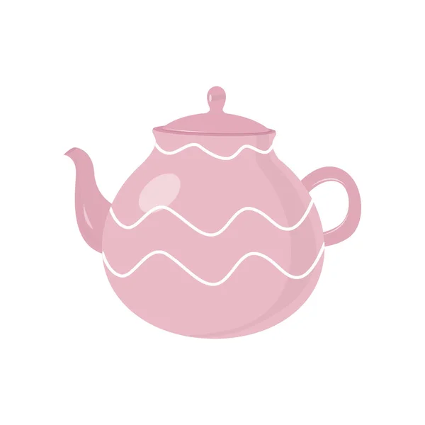 Beautiful colored teapot for brewing tea and boiling water. Teapot unusual shape. — Stock Vector