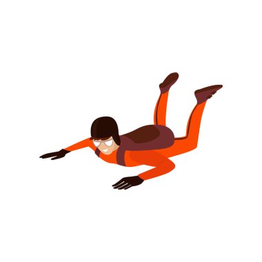 Skydiver engaged in a dangerous sport making jumps in the sky with a parachute. Extreme sport.