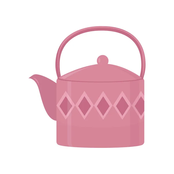 Beautiful colored teapot for brewing tea and boiling water. Teapot unusual shape. — Stockvector