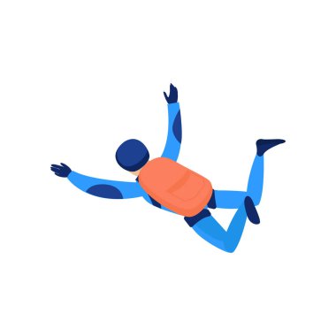 Skydiver engaged in a dangerous sport making jumps in the sky with a parachute. Extreme sport.