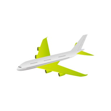 Demir kuş uçak gökyüzünde. Jet uçağı türbinleri ile.