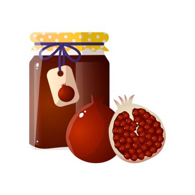 Lezzetli tatlı reçel kavanoz. Senin favori incelik ile güzel banka.