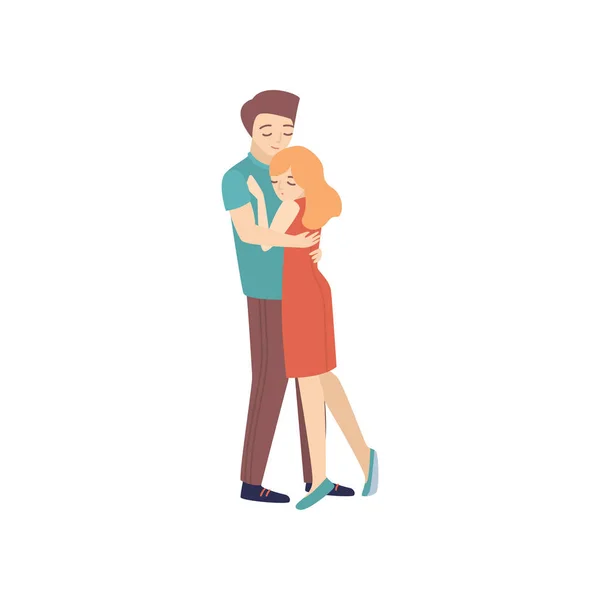 Pareja joven enamorada pasa tiempo en una cita . — Vector de stock