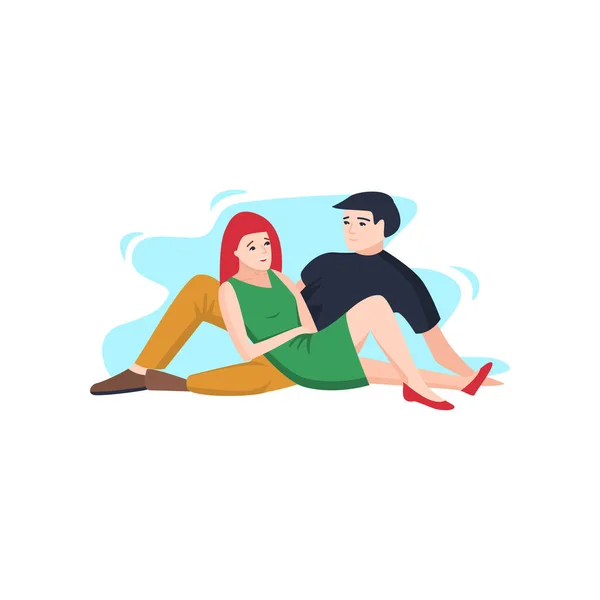 Young couple in love spends time on a date. — Stock Vector
