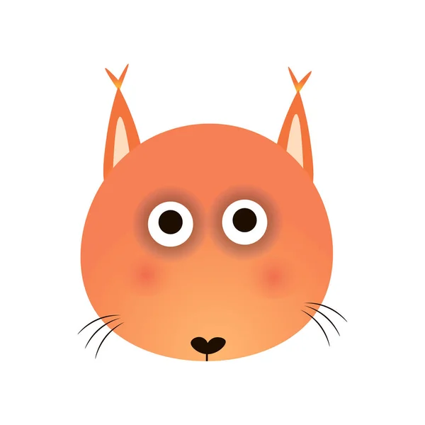 Mignon visage de renard rouge, illustration vectorielle de tête d'animal de bébé — Image vectorielle