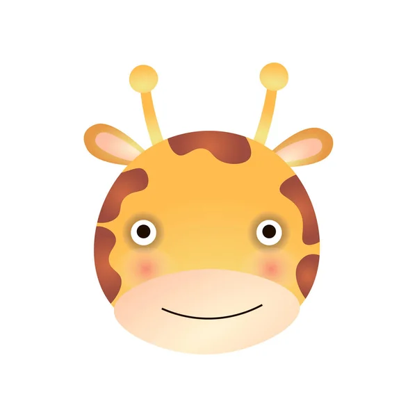 Aranyos zsiráf arc, baba állatok fejét vektoros illusztráció — Stock Vector
