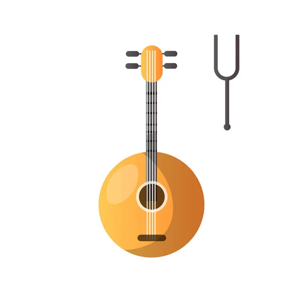 ドムラと音叉の楽器ベクトル図 — ストックベクタ
