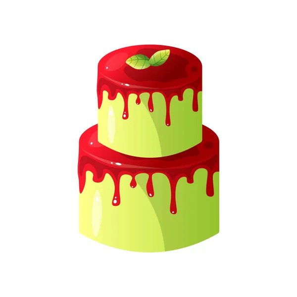 Délicieux gâteau, doux savoureux crémeux Dessert vecteur Illustration — Image vectorielle