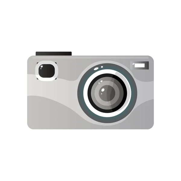 Metalen stijl digitale foto Camera vectorillustratie — Stockvector