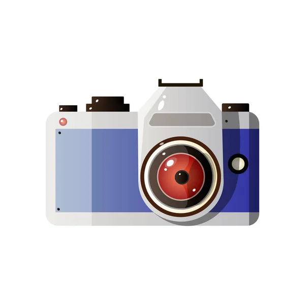 Câmera fotográfica digital com ilustração vetorial da lente — Vetor de Stock