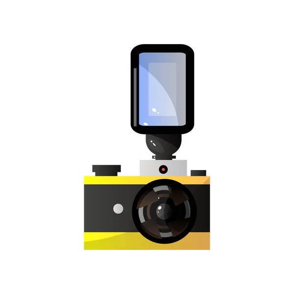 Digitale fotocamera met Flare vectorillustratie — Stockvector