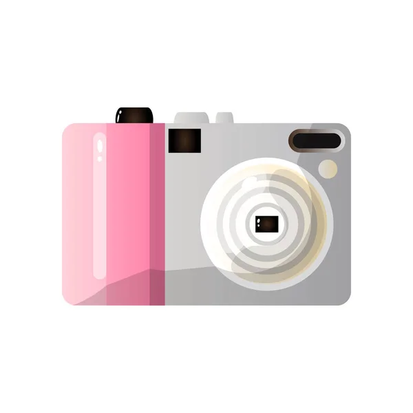 Rosa und grau digitale Fotokamera Vektor Illustration — Stockvektor