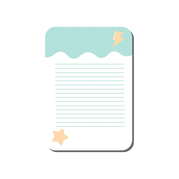 Tarjeta con lugar para notas, plantilla forrada se puede utilizar para el calendario Planificador diario, Nota Papel, Organizador, Programar ilustración vectorial — Vector de stock