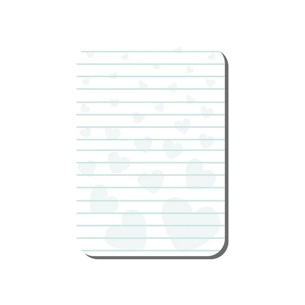 Card with Place for Notes with Hearts, Lined Template can be used for Calendar Daily Planner, Note Paper, Organizer, Schedule Vector Illustration — стоковый вектор