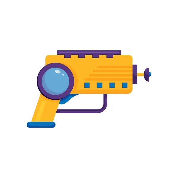 Amarelo Espaço Laser Ray Gun Blaster Vector Ilustração —  Vetores de Stock