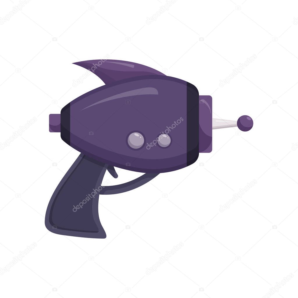Purple Space Laser Ray Gun Blaster Vector Illustration