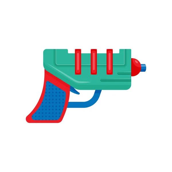 Pistola a raggi spaziali colorati, illustrazione vettoriale dell'arma del giocattolo del blaster del laser — Vettoriale Stock
