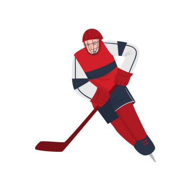 Takım yardımcı olmak için yüksek hızda acele heyecanlı hokey oyuncusu