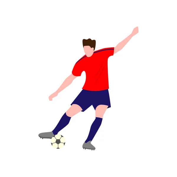 Futbolcu yakın çekim görünümünü beyaz bir arka plan üzerinde — Stok Vektör