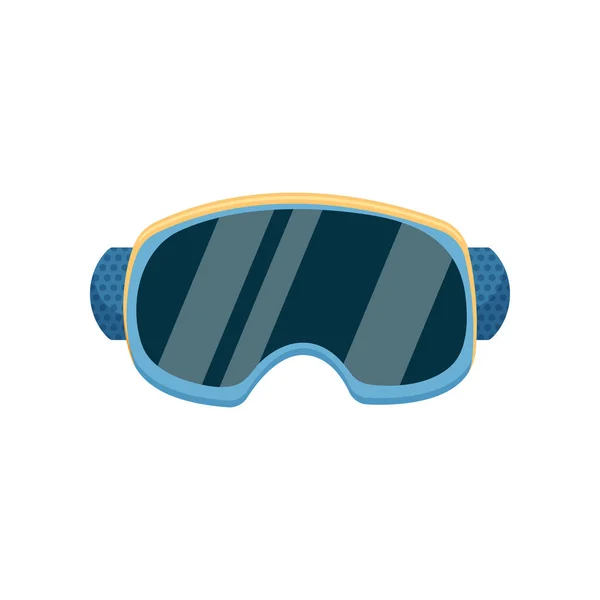 Close-up view of a warm blue ski goggles — Stock Vector