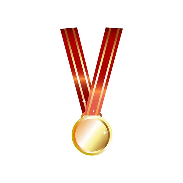 Simple brillance médaille d'or, prix gagnant avec blanc vide isolé sur blanc . — Image vectorielle