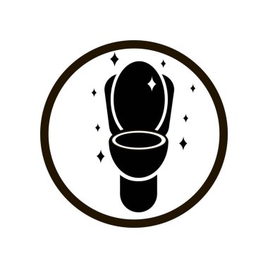 Daire beyaz arka planda siyah hijyen tuvalet işareti