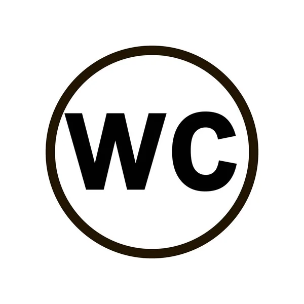 Egyszerű Wc WC jele az ajtón azt jelenti, hogy belépőt szekrény — Stock Vector