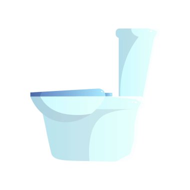 Yakın çekim yan beyaz arka plan üzerinde izole kapalı tuvalet kapaklı Beyaz seramik klozet görüntülemek