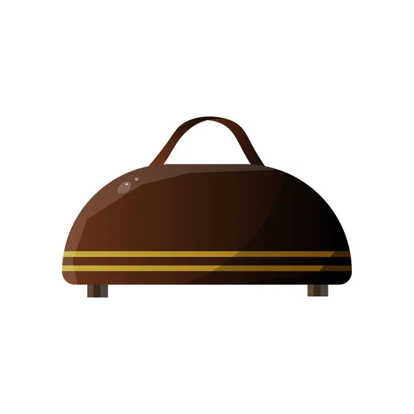Valise en cuir traditionnelle, bagage voyageur, illustration vectorielle de concept de voyage — Image vectorielle