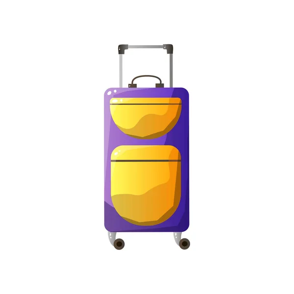 Modern Plastic wheeled Suitcase, Traveler Luggage Vector Illustratio — Stock Vector