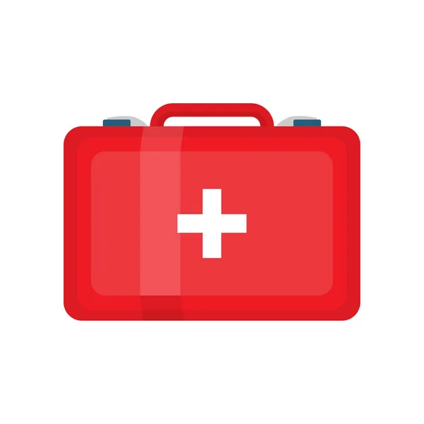 Červená First Aid Kit vektorové ilustrace na bílém pozadí — Stockový vektor