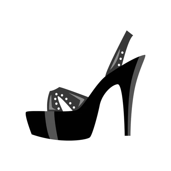 Närbild Sidovy av erotiska högklackade sko för rollspel, pole strippdans isolerad på vit bakgrund. — Stock vektor