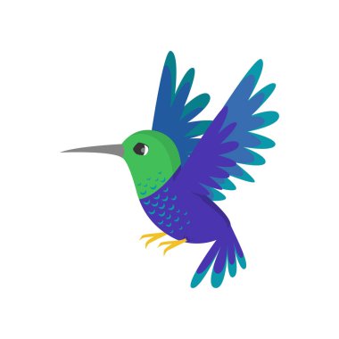 Beyaz arka plan üzerinde izole şirin küçük mavi kingfisher. Düz gerçekçi bir görünümü