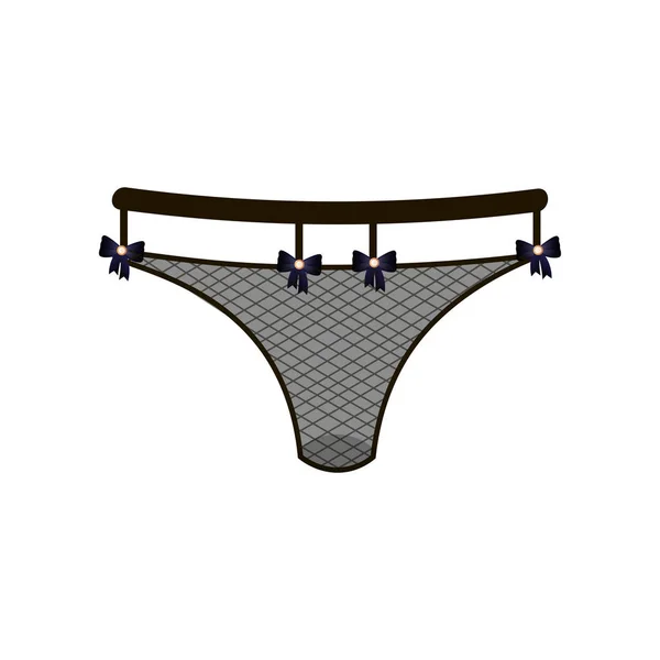 T-strings licht, transparant, sexy slipjes met bogen geïsoleerd op witte achtergrond — Stockvector