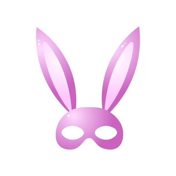 Pink bunny mask for role games isolated on white background — Stock Vector