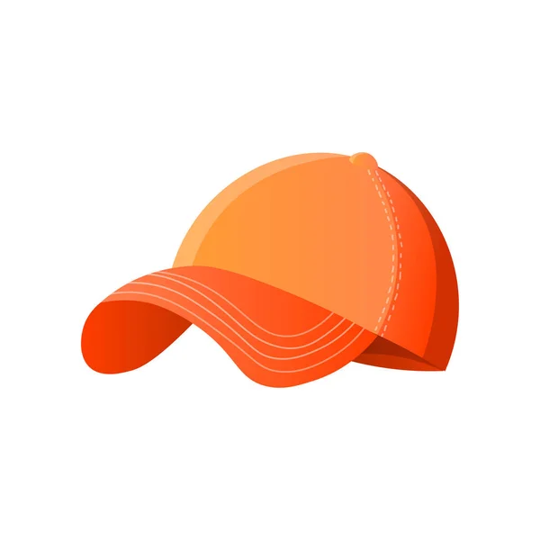 Helder oranje Baseballpet geïsoleerd op witte achtergrond — Stockvector