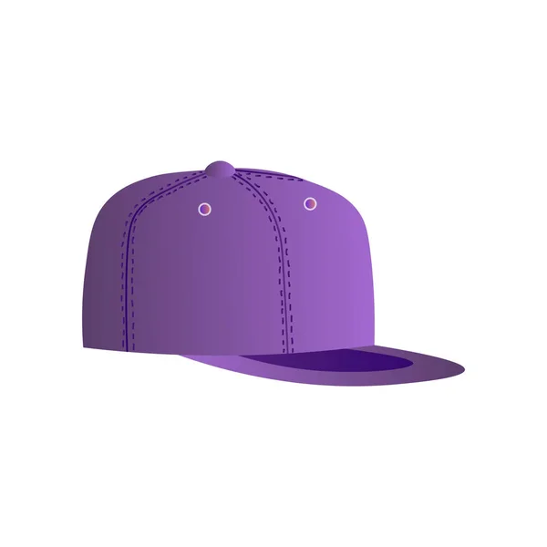 Casual gorra de béisbol púrpura aislado sobre fondo blanco — Archivo Imágenes Vectoriales