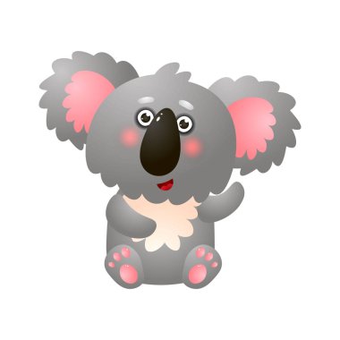 Beyaz arka plan üzerinde izole komik tebrik koala