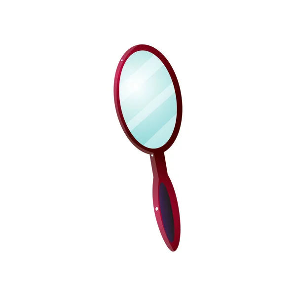 Rosa mão espelho plana ícone isolado no fundo branco — Vetor de Stock