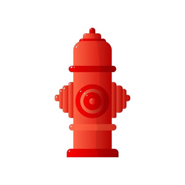 Roter Feuerhydrant flaches Symbol isoliert auf weißem Hintergrund — Stockvektor