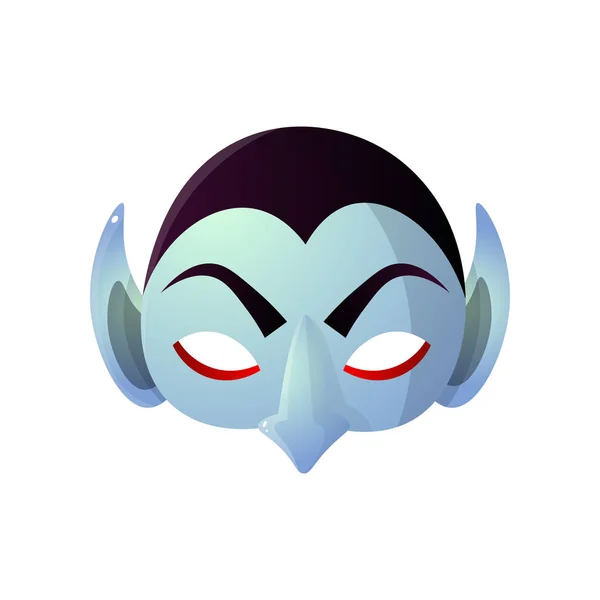 Carnaval halloween, maskerade graaf dracula geïsoleerd op witte achtergrond — Stockvector