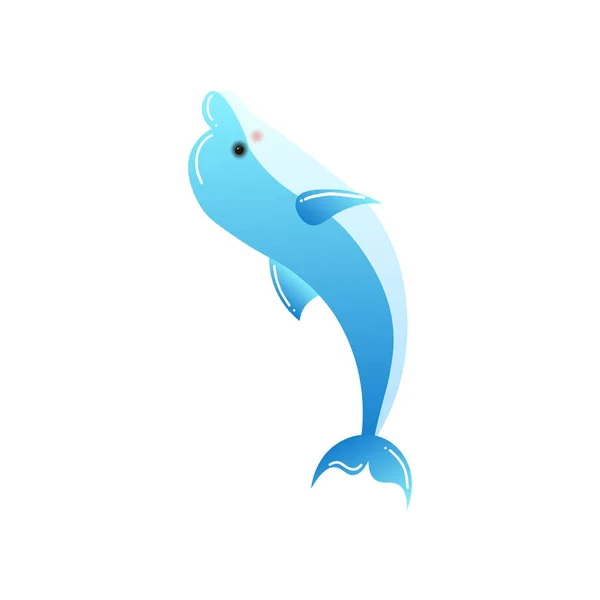 Delfín skákavý provádění trik izolovaných na bílém pozadí — Stockový vektor