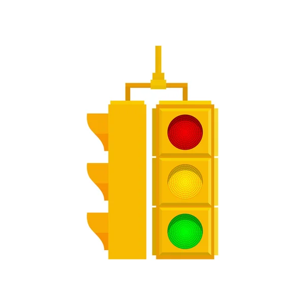 Yellow double traffic lights isolated on white background — Stock Vector