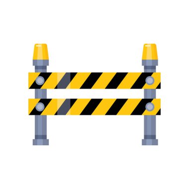 Sarı çizgiler ve yanıp sönen ışıklar ile kentsel engelleme yol işareti