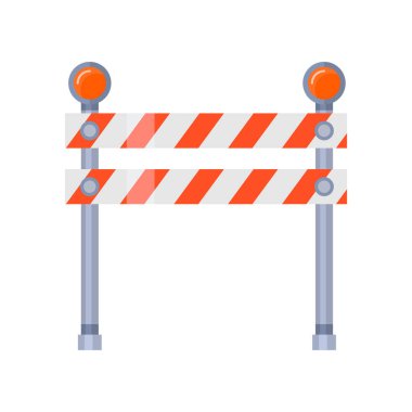 Kırmızı çizgiler ve yanıp sönen ışıklar ile kentsel engelleme yol işareti